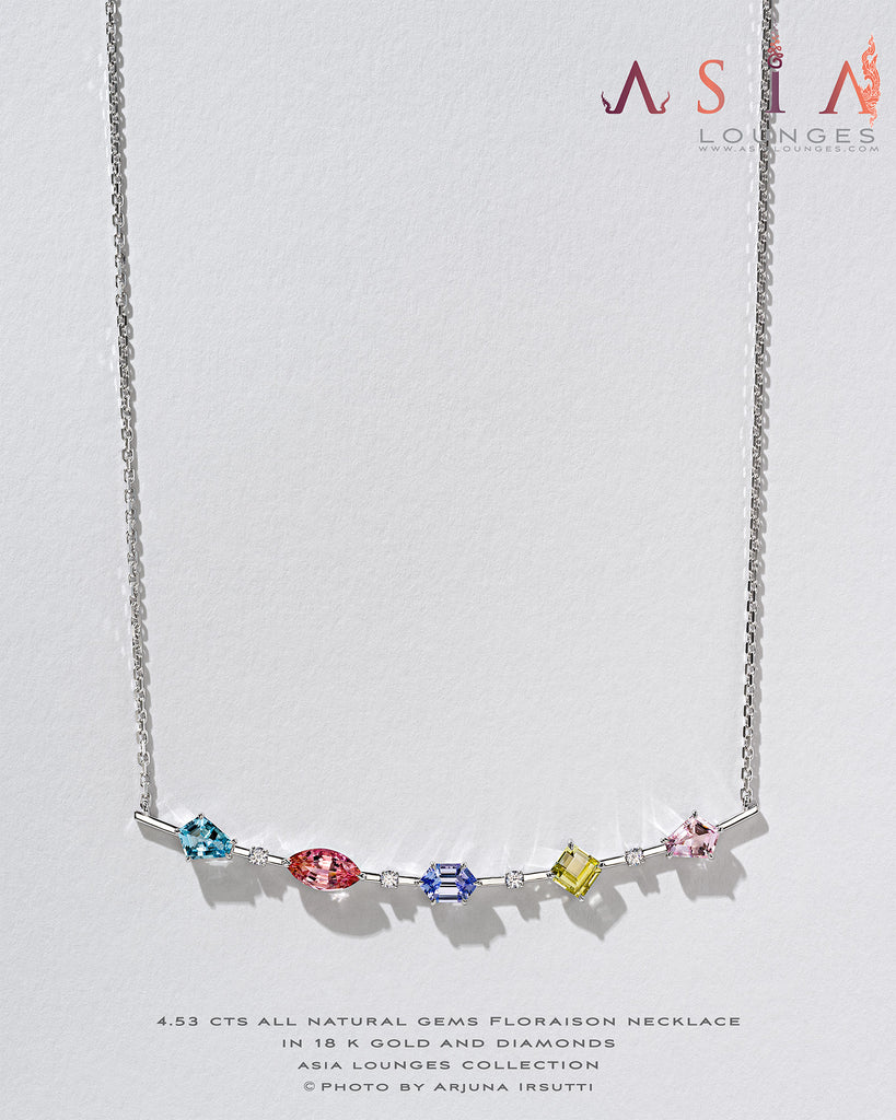 4.53 cts All Natural Gems "Floraison" Necklace