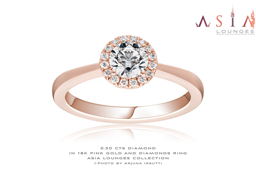 Re-Fashioned Diamond and 18k Pink Gold Engagement Ring - Asia Lounges