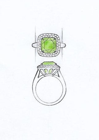 The "Green Princess" Congo Tourmaline in 18k White Gold and Diamonds Ring - Asia Lounges