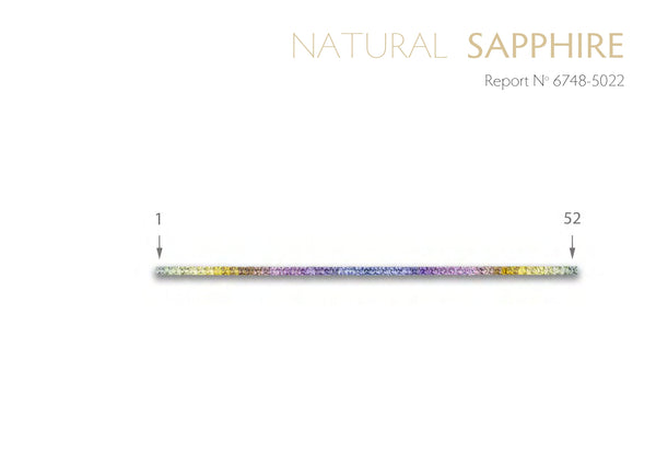 Stellar 15.36 cts Untreated Rainbow Sapphires in 18k Pink Gold Tennis Bracelet
