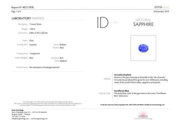 Heat Treated 1.04 cts Madagascar Sapphire in 18k White Gold Engagement Ring - Asia Lounges