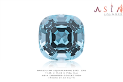 Square Cushion "Espiritu Santo" Brazil Aquamarine 5.92 cts