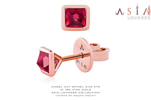 The Angel Cut Spinel in 18k Pink Gold Earrings - Asia Lounges