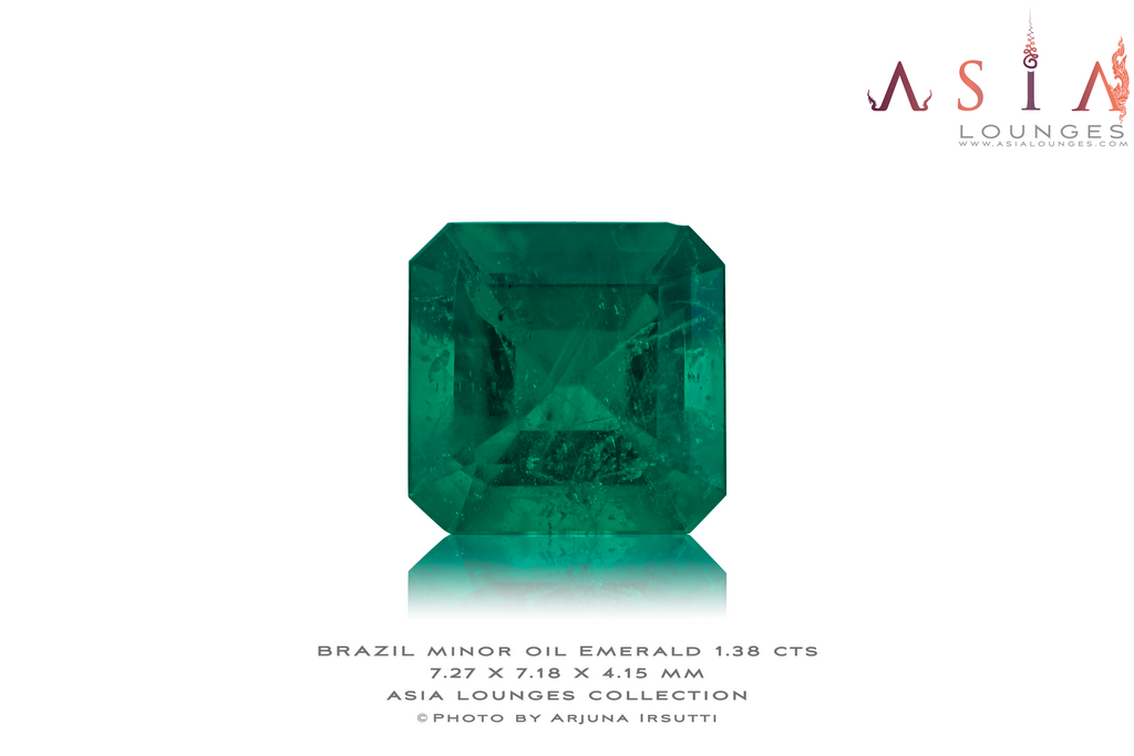 Brazilian Minor Oil Cushion Cut Emerald 1.38 cts - Asia Lounges