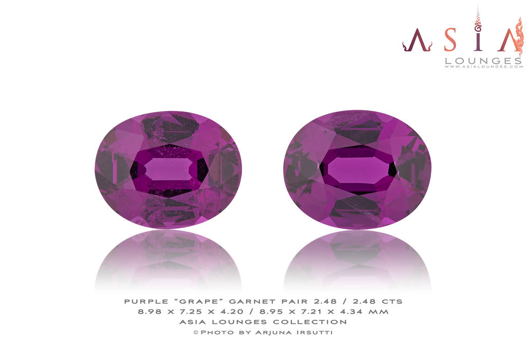 Mozambique Purple "Grape" Garnet Pair 2.48 / 2.48 cts - Asia Lounges