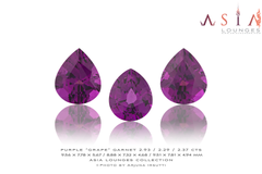 Mozambique Purple "Grape" Garnet set 2.93 / 2.29 / 2.37 cts