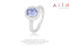 Lovely Vietnamese Lavender Spinel in 18k White Gold and Diamond Ring
