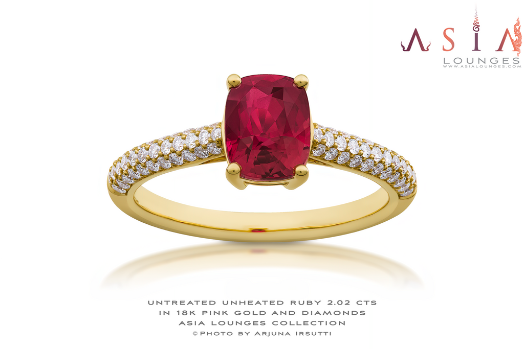 AsiaLounges Classic 2.02 cts Ruby in 18k Yellow Gold and Diamonds - Asia Lounges