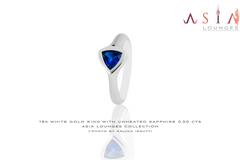 18K White Gold Ring with unheated Madagascar Sapphire