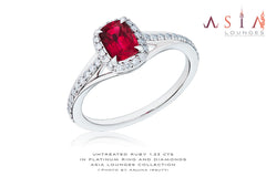 Delicious 1.33 Mozambique Ruby in Platinum and Diamonds