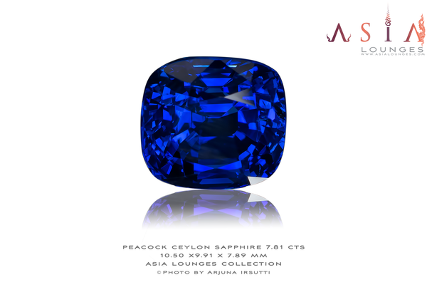 Heated Peacock Blue Ceylon Sapphire 7.81 cts - Asia Lounges