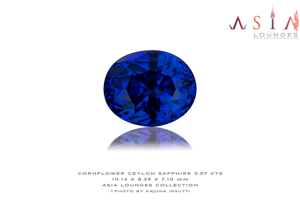 Heated Cornflower Blue Ceylon Sapphire 5.07 cts - Asia Lounges