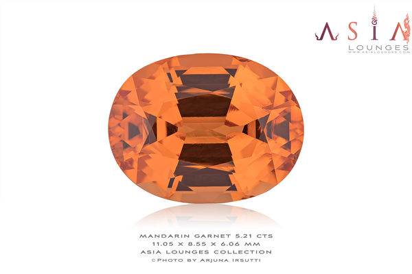 Flawless Mandarin Garnet 5.21 cts - Asia Lounges