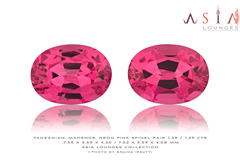 Tanzanian, Mahenge, Neon Pink Spinel Pair 1.39 / 1.29 cts