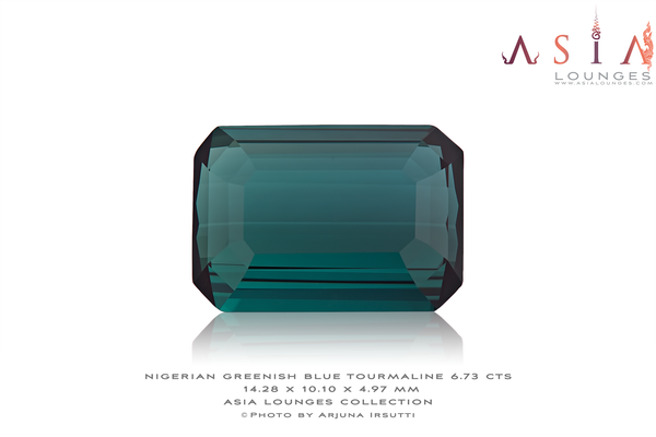 Nigerian, Greenish Blue Tourmaline 6.73 cts - Asia Lounges