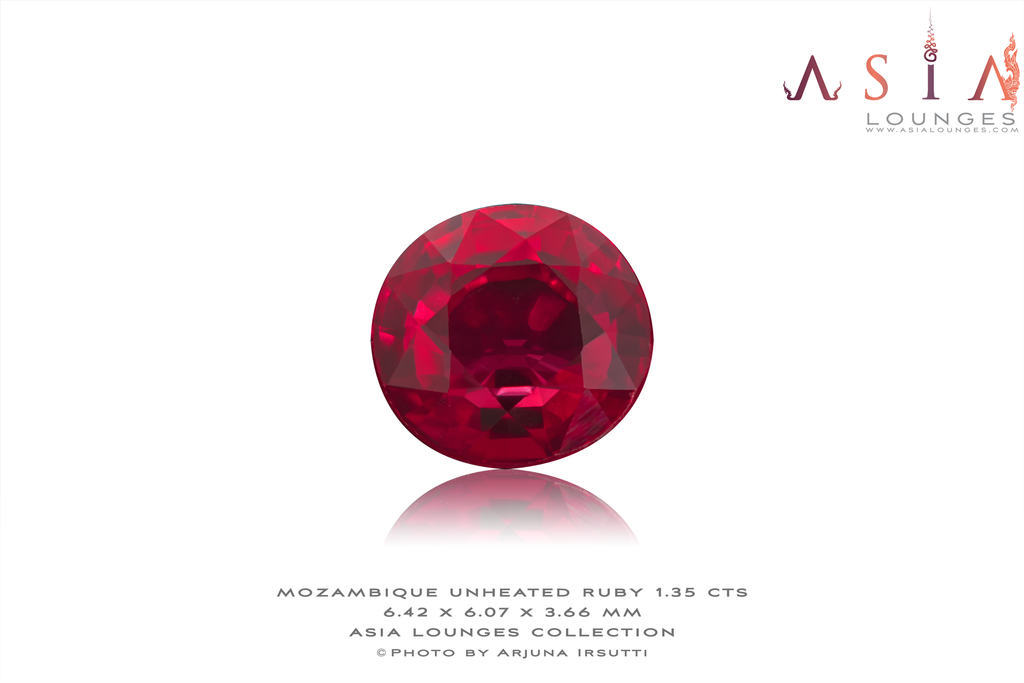 Mozambique natural unheated red ruby 1.35 cts - Asia Lounges
