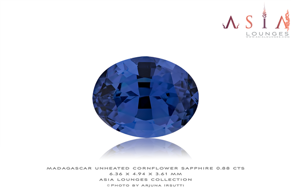 Unheated Madagascar Cornflower Blue Sapphire 0.88 cts - Asia Lounges