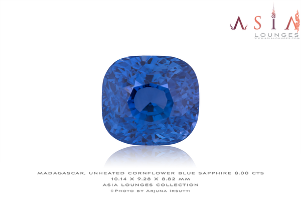 Madagascar Unheated Cornflower Blue Sapphire 8.00 cts - Asia Lounges