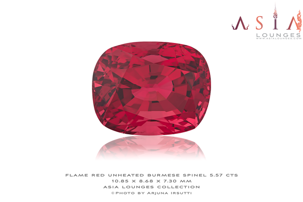 Flawless Natural Unheated Red Spinel 5.57 cts - Asia Lounges